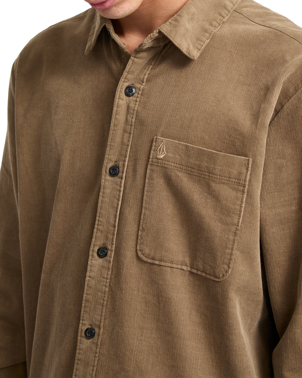 Volcom Zander Shirt camisa manga larga hombre detail 2 | Teak