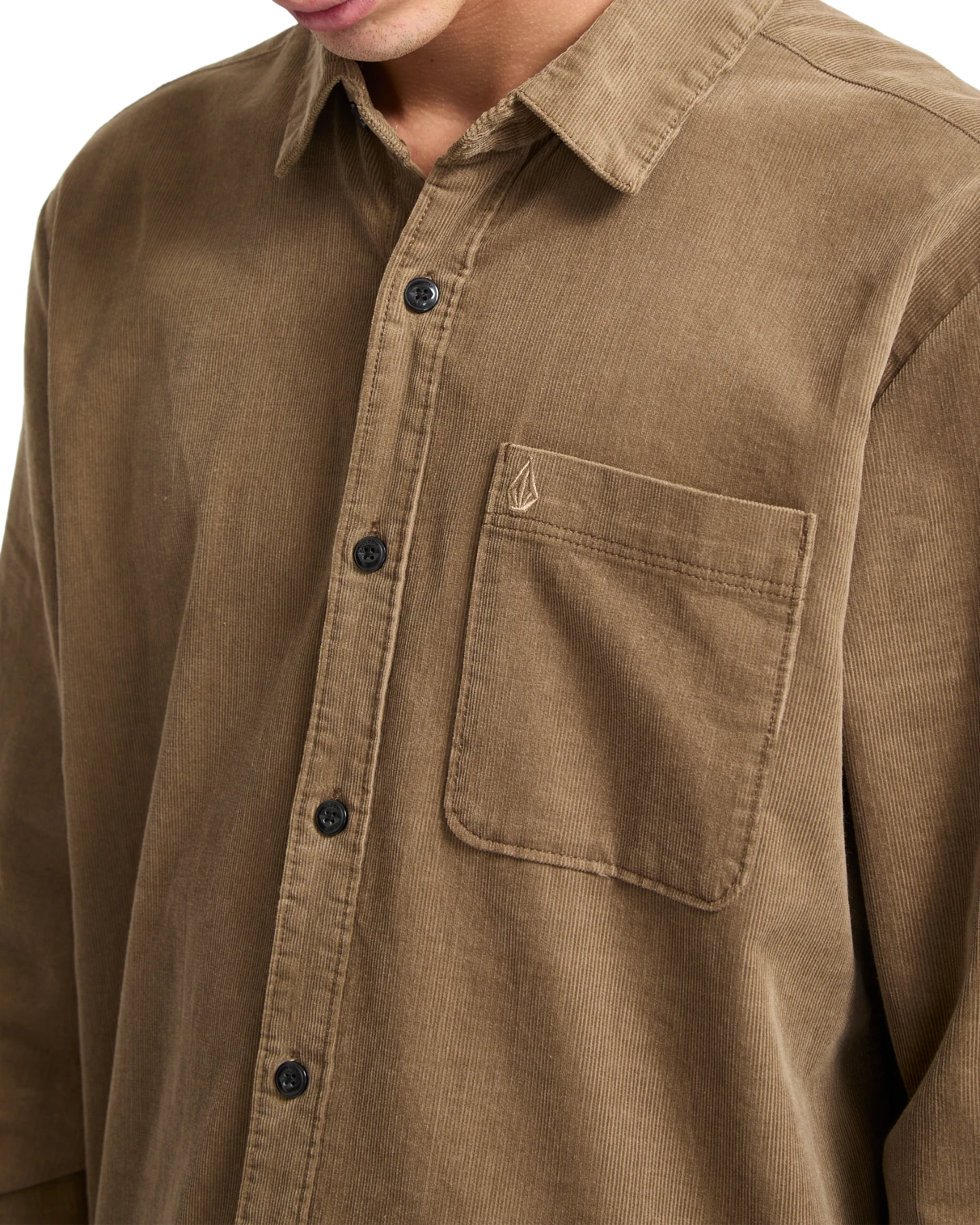 Volcom Zander Shirt camisa manga larga hombre detail 2 | Teak
