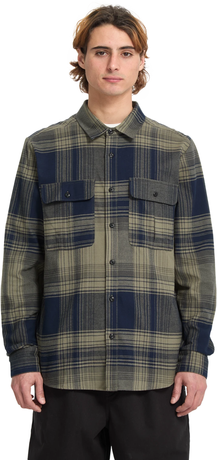 Volcom Parkstone LS camisa manga larga hombre | Thyme Green