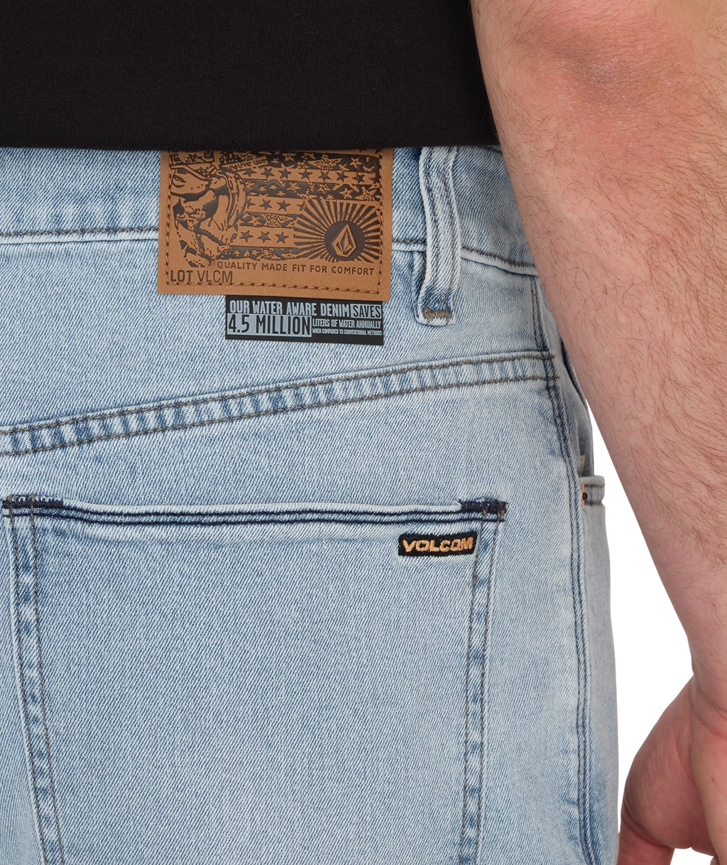 Volcom Billow Denim Short denim short hombre detail 5 | Desert Dirt Indigo