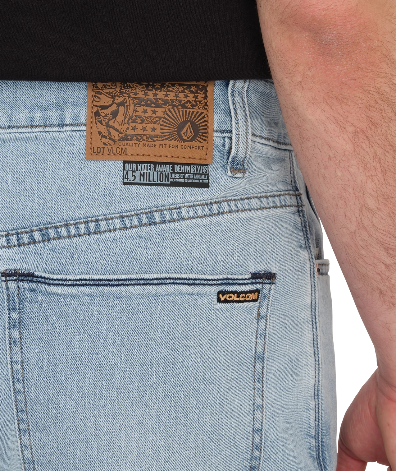 Volcom Billow Denim Short denim short hombre detail 5 | Desert Dirt Indigo