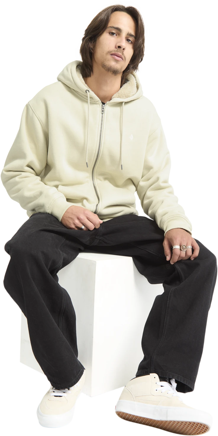 Volcom Single Stone sudadera con capucha hombre detail 4 | Light Beige