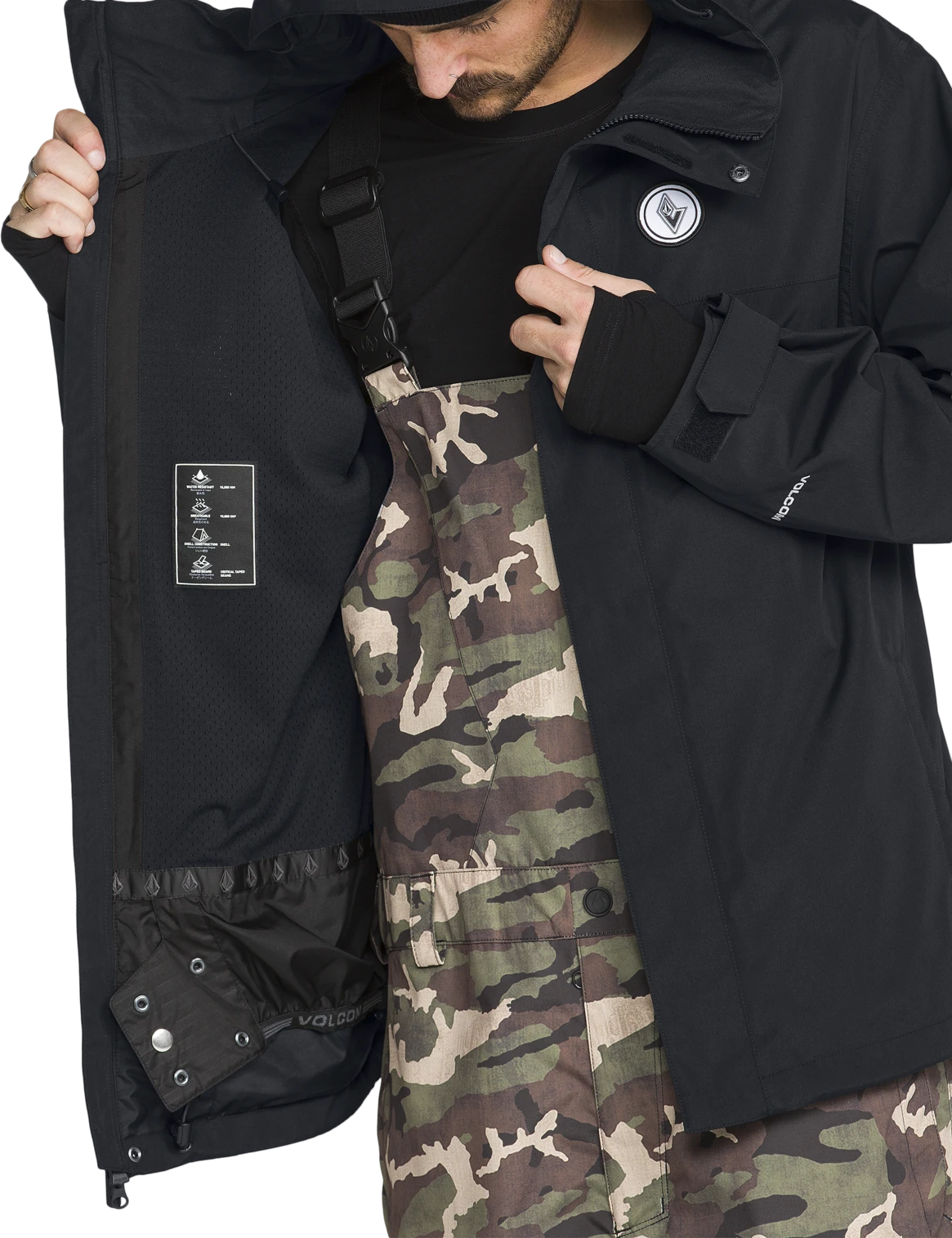 Volcom BUCKTHREEEIGHTY INSULATED chaquetas y abrigos hombre detail 3 | Black