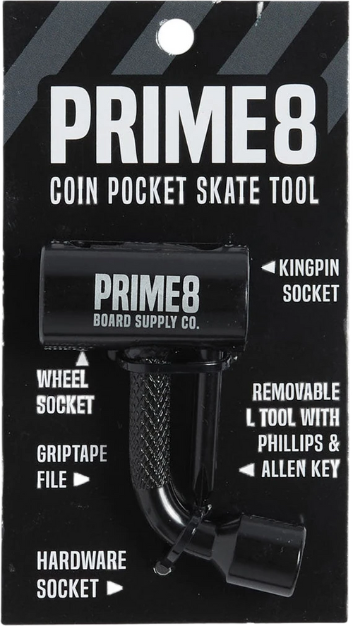 PRIME8 PRIME8 Coin Pocket Skate Tool Black lijas de skateboard | Black