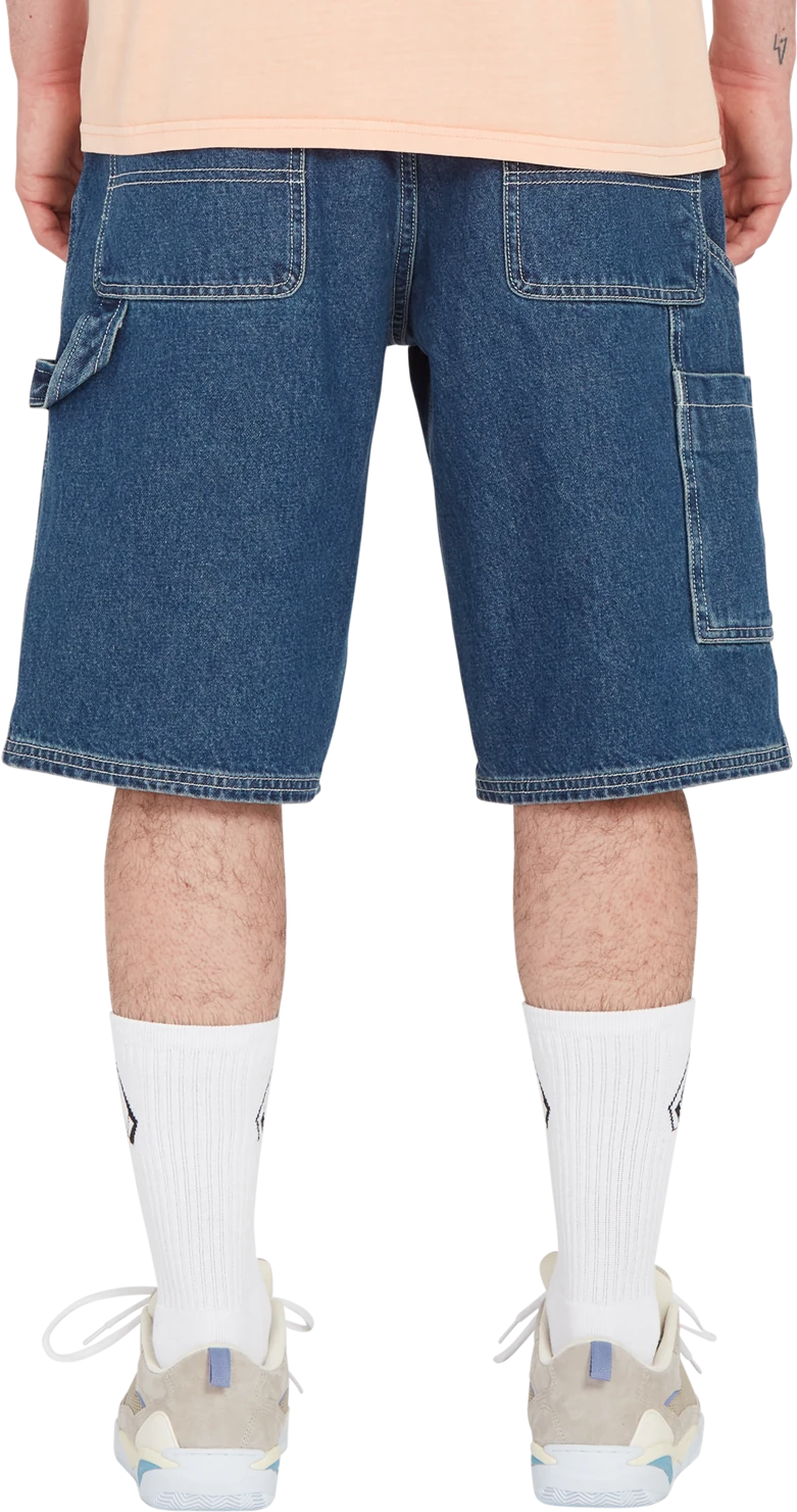 Volcom Labored Denim Utility Short denim short hombre detail 1 | Indigo Ridge Wash