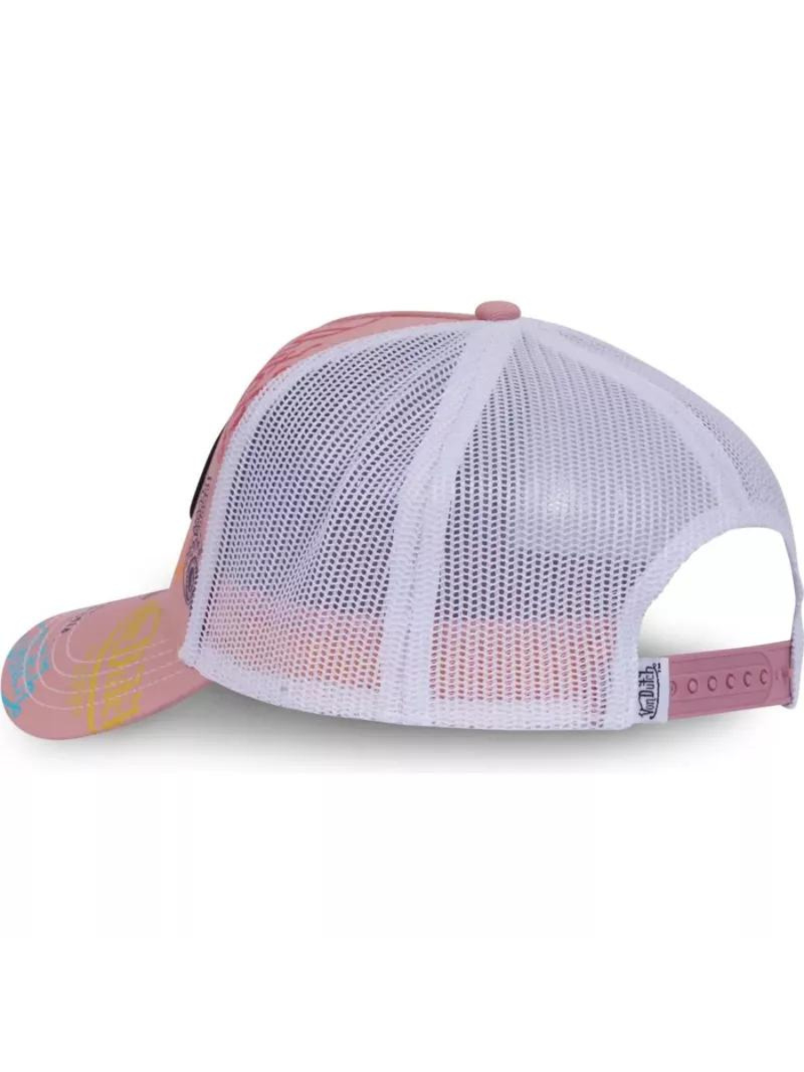 Von Dutch Oval Patch Le Pou Trucker Cap – Rosa und Weiß