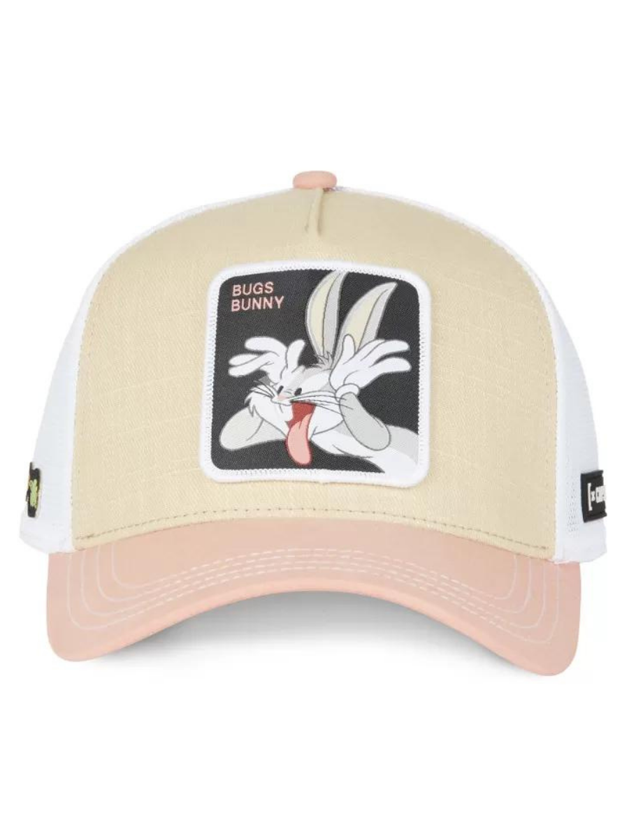 Casquette Trucker Bugs Bunny Capslab x Looney Tunes beige/corail/blanc