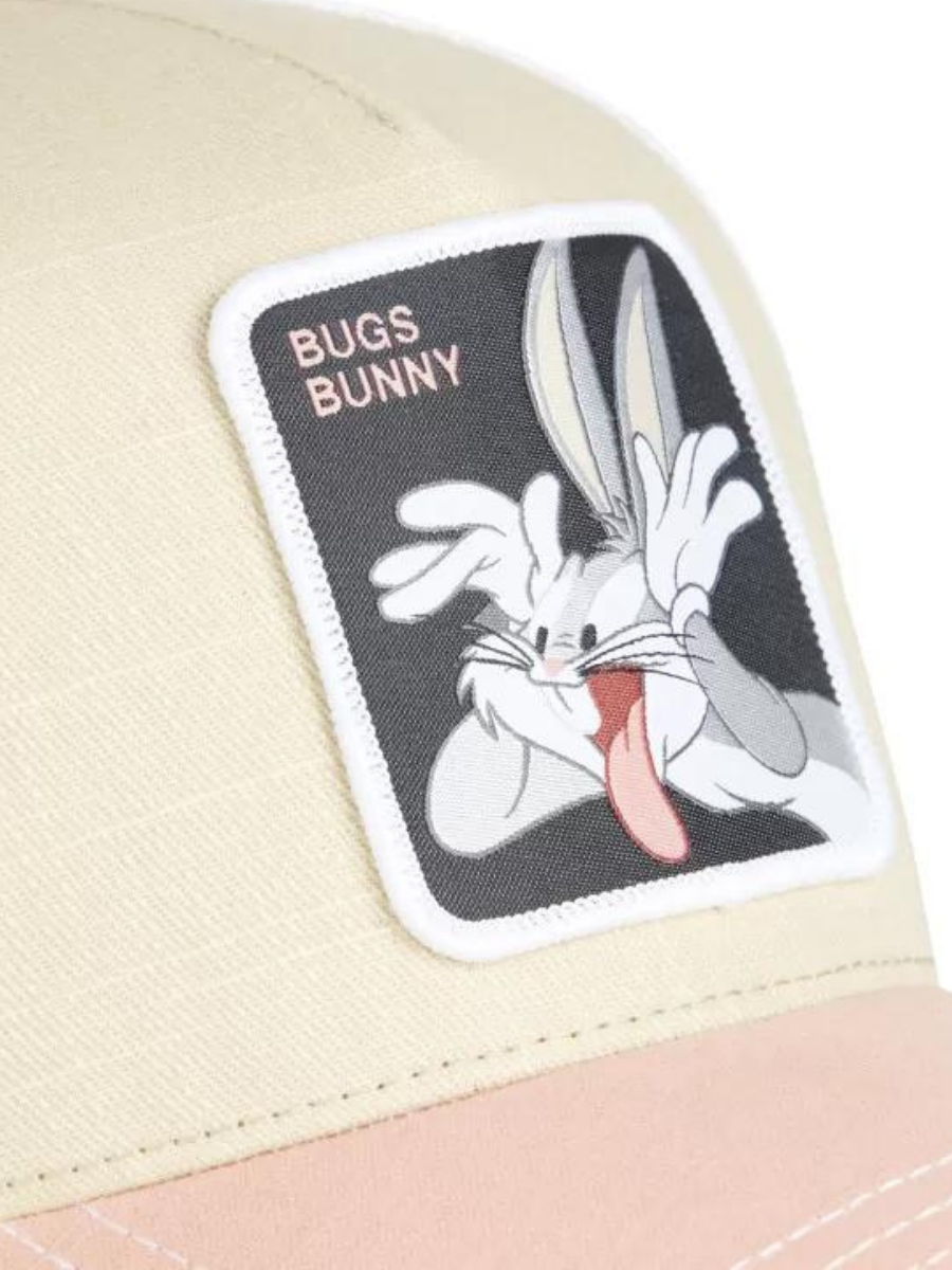 Casquette Trucker Bugs Bunny Capslab x Looney Tunes beige/corail/blanc