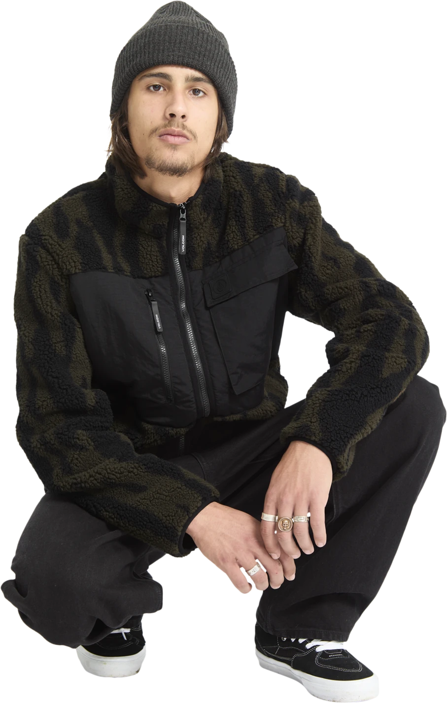 Volcom Storm Stone sudadera con capucha hombre detail 3 | Sage Leaf