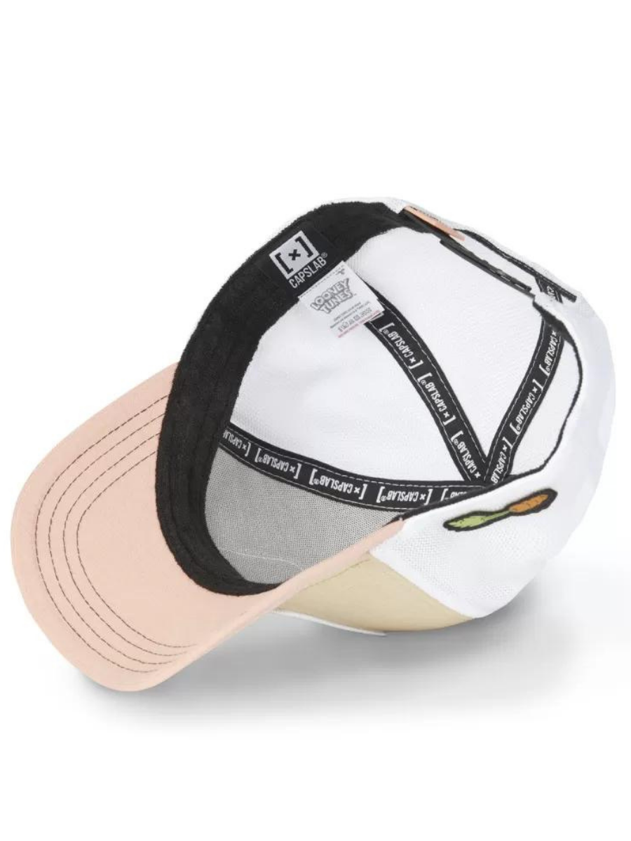 Casquette Trucker Bugs Bunny Capslab x Looney Tunes beige/corail/blanc