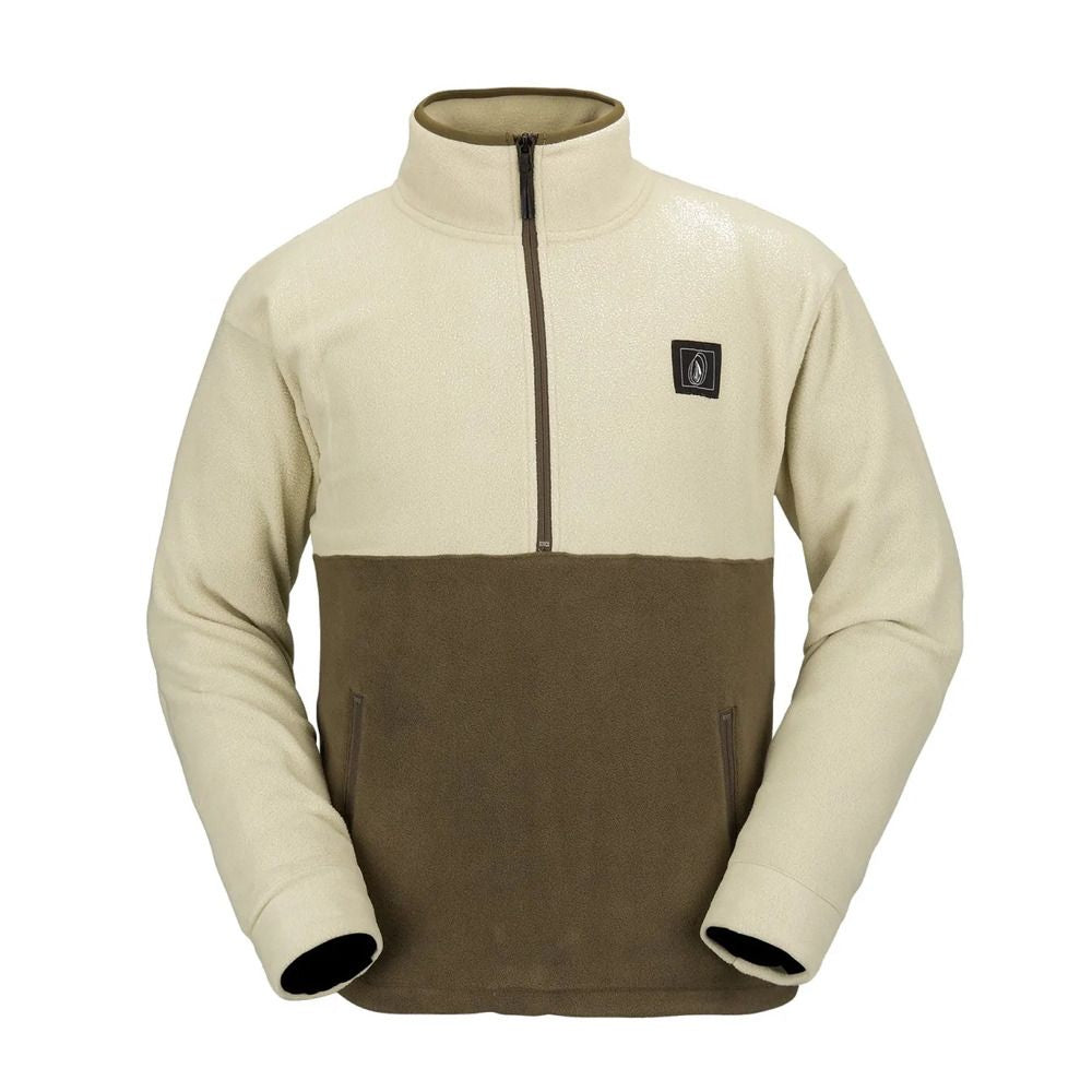 Volcom V-Science Fleece Pullover 1/2 Zip Snow Sweatshirt - Off White