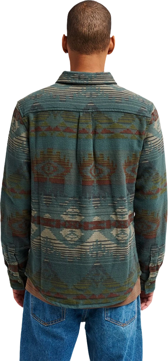 Rvca Dayshift Blanket Flannel Camisa de manga larga Verde Hombre camisas hombre detail 1 | Verde