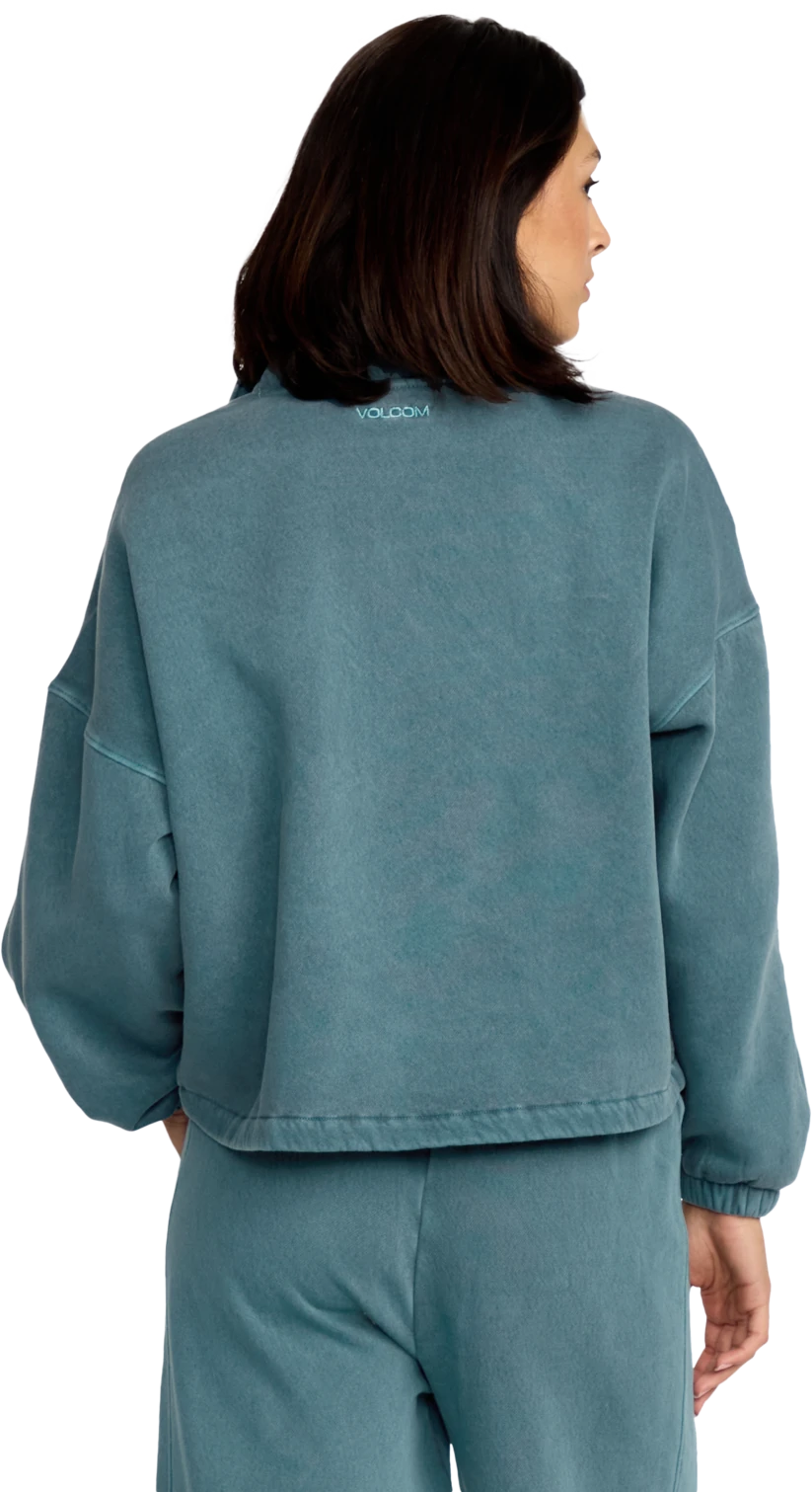 Volcom Stone Soft Quarter sudadera con cremallera mujer detail 1 | Emerald Green