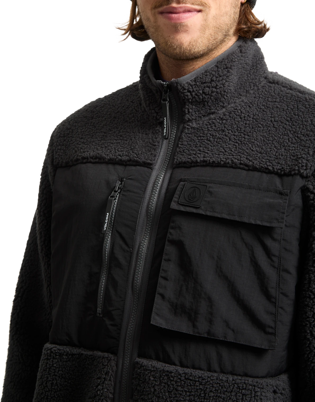 Volcom Storm Stone sudadera con capucha hombre detail 2 | Asphalt Black