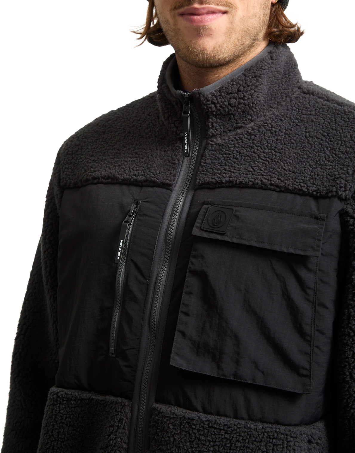 Volcom Storm Stone sudadera con capucha hombre detail 2 | Asphalt Black