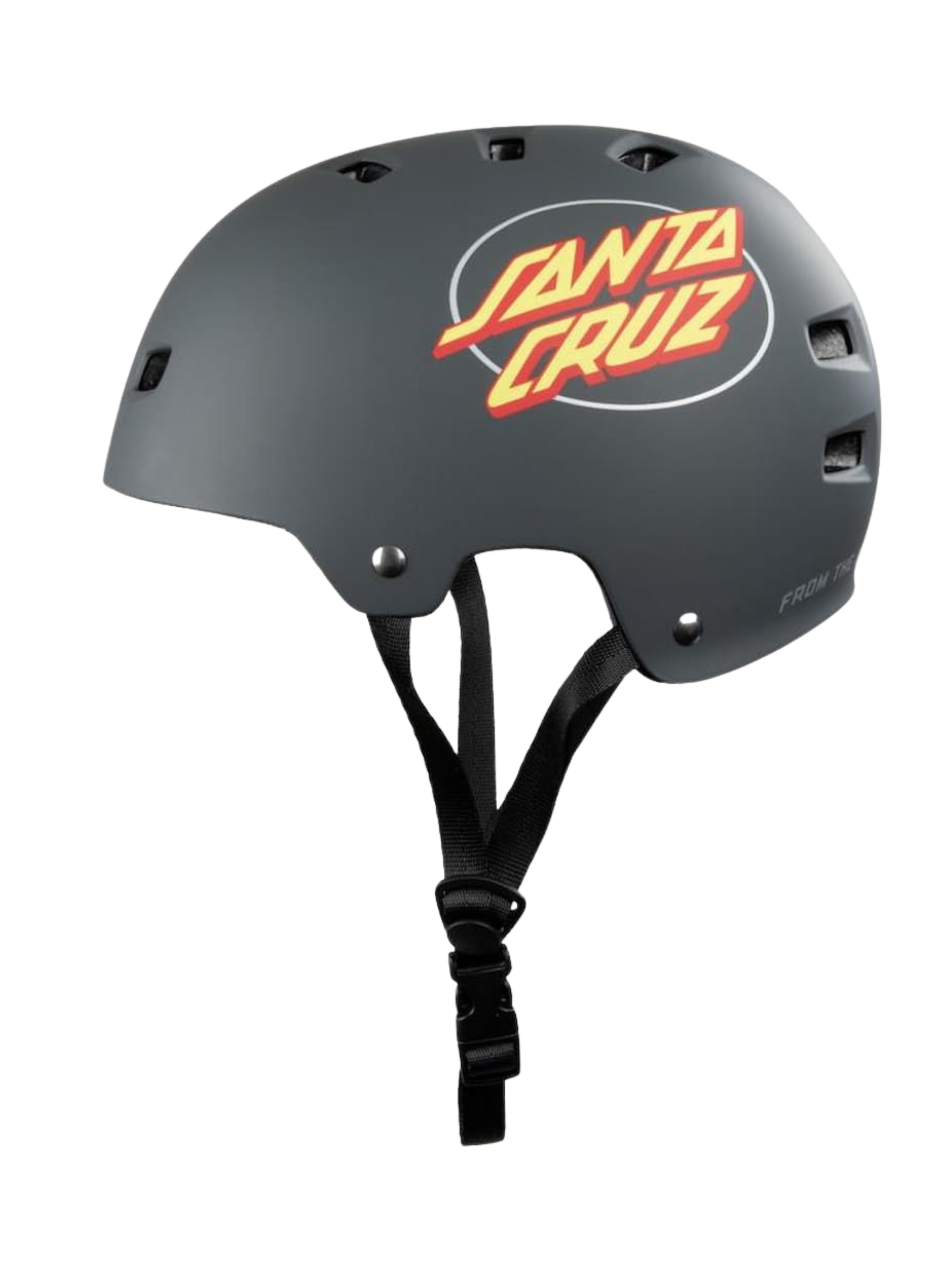 Skateboard Helmet Bullet X Santa Cruz Oval Dot Logo | Dark Grey Matte