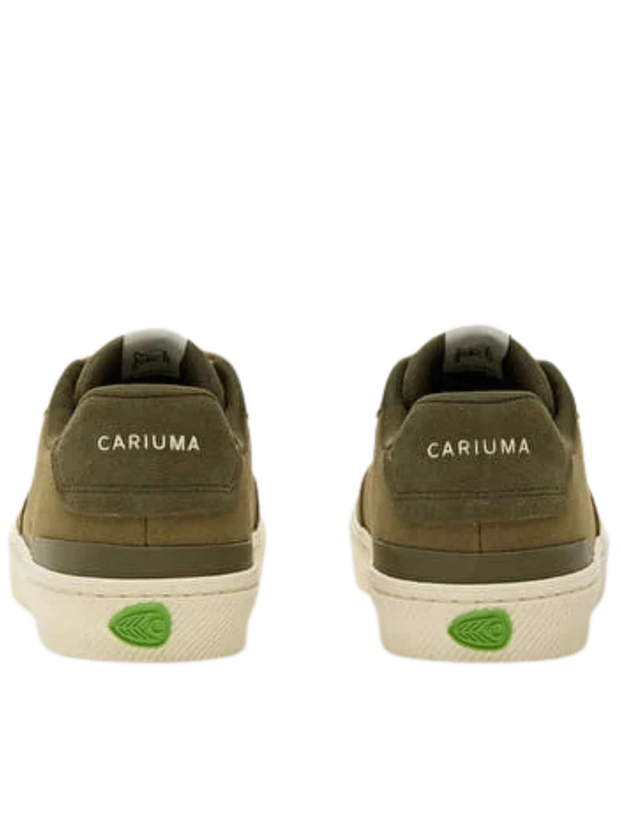 Cariuma Luan Pro Schuhe | Olivgrünes Wildleder, elfenbeinfarbenes Logo, gebranntes Olivgrün