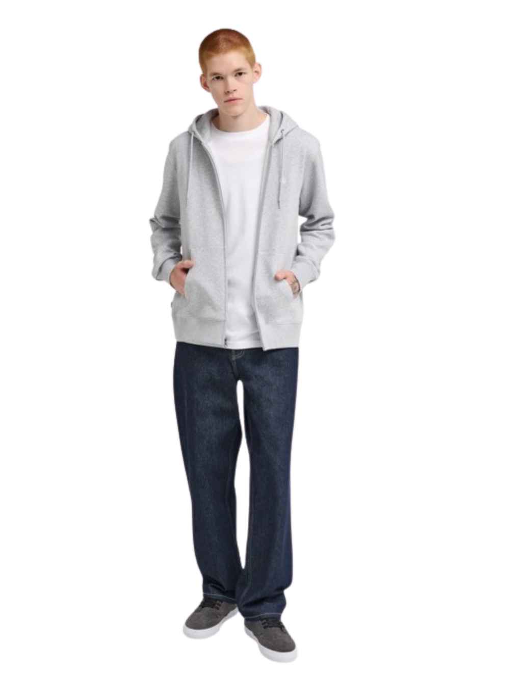 Sudadera con Cremallera Element Icon Embroidery | Mid Grey Heather