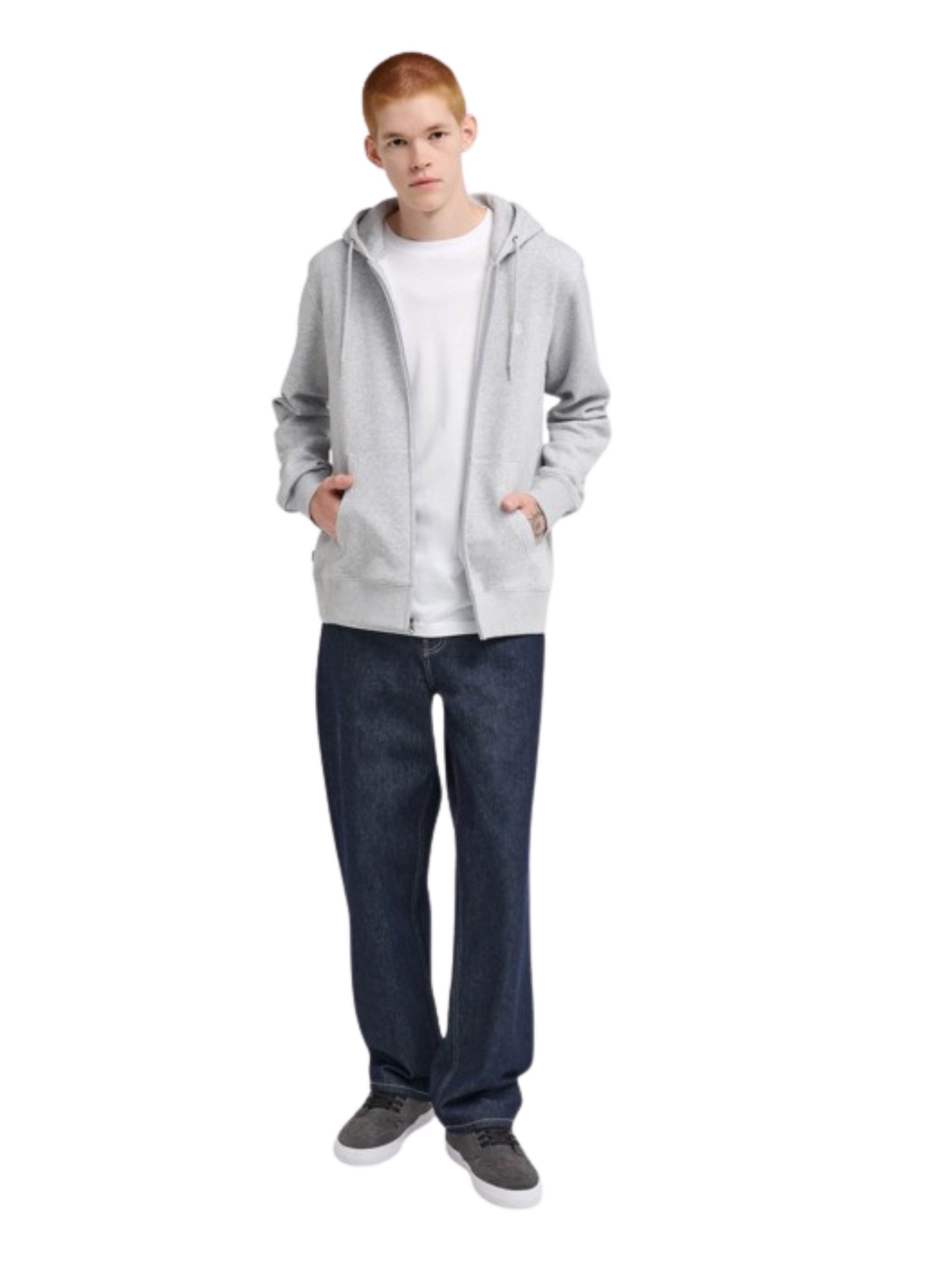 Sudadera con Cremallera Element Icon Embroidery | Mid Grey Heather