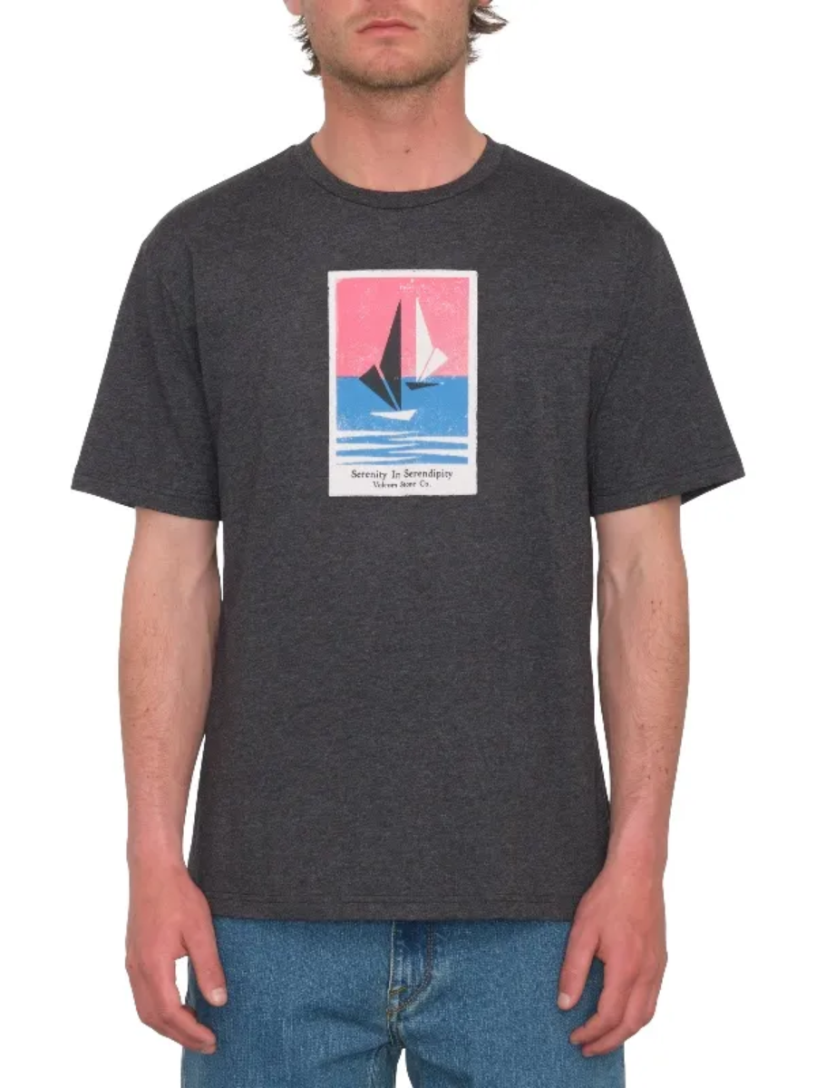 Volcom Catamaran T-shirt - Heather Black | Best selling products | Collection_Zalando | Men's short sleeve t-shirts | Men's T-shirts | Volcom Shop | surfdevils.com