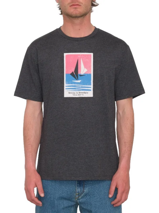 Men's short sleeve t-shirts | Volcom Catamaran T-shirt - Heather Black