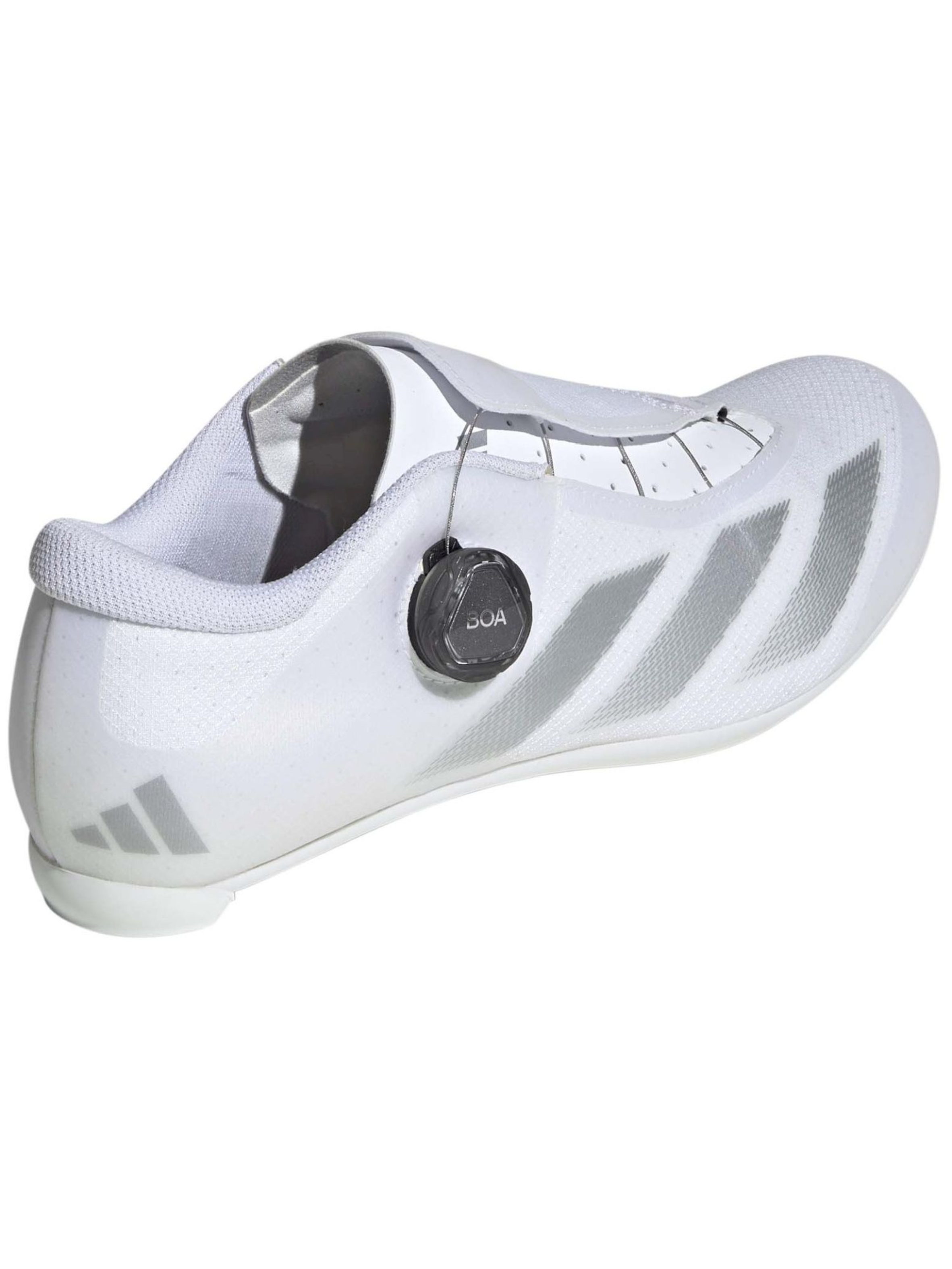 Adidas Tempo 3 Stripes BOA Road Cycling Shoes | Branco Nuvem / Prateado Metálico / Núcleo Preto