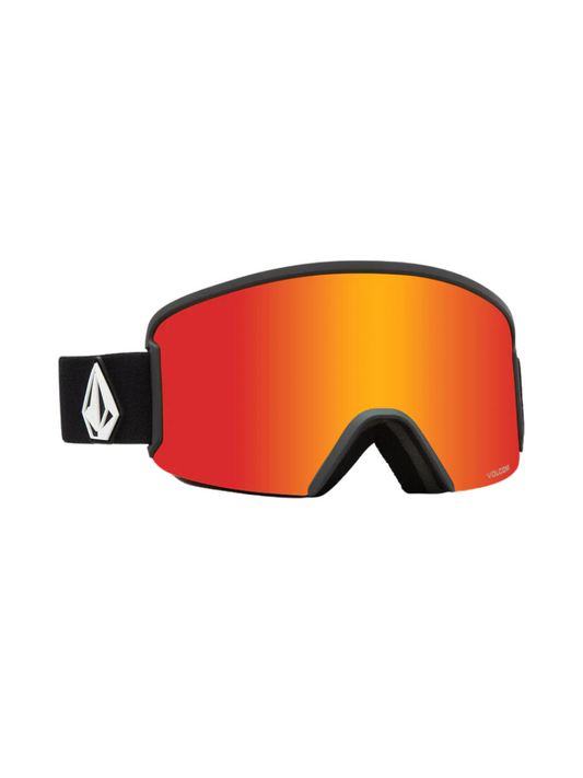 occhiali da snowboard | Occhiali da neve Volcom Garden - Nero opaco Rosso Cromato