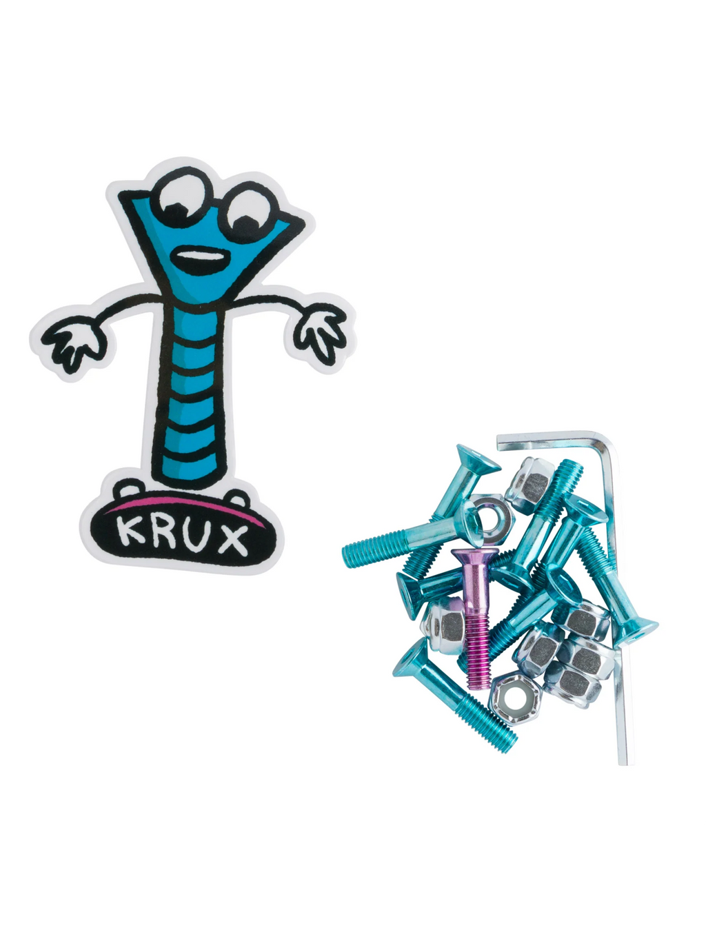 Tornillos skateboard Krux Krome Allen 1" Blue with Pink