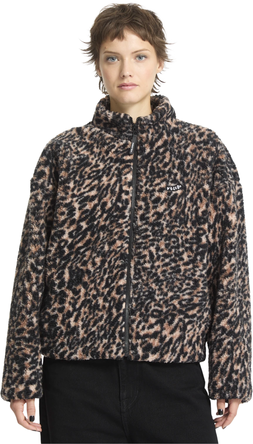 Volcom Wylding Out Sherpa sudadera con cremallera mujer | Animal Print