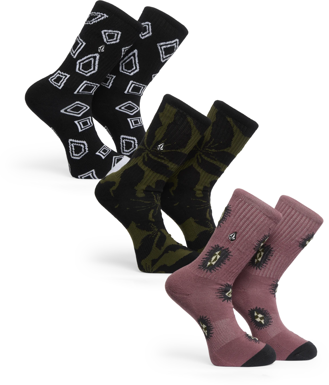 Volcom PRINT MIXER SOCK 3PK calcetines hombre | Multi