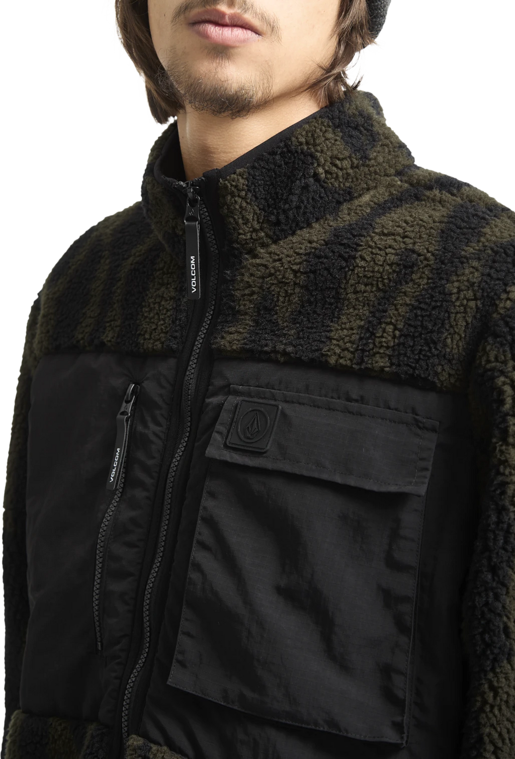 Volcom Storm Stone sudadera con capucha hombre detail 2 | Sage Leaf