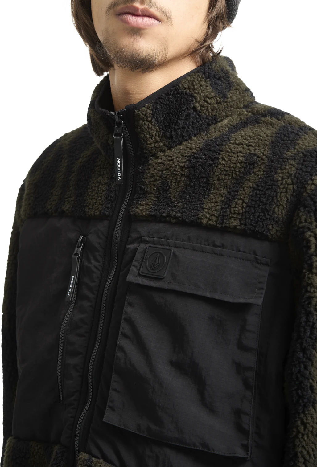 Volcom Storm Stone sudadera con capucha hombre detail 2 | Sage Leaf