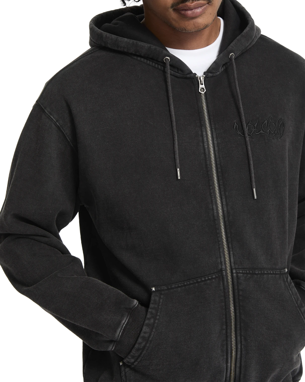 Volcom Studder sudadera con capucha hombre detail 4 | Black