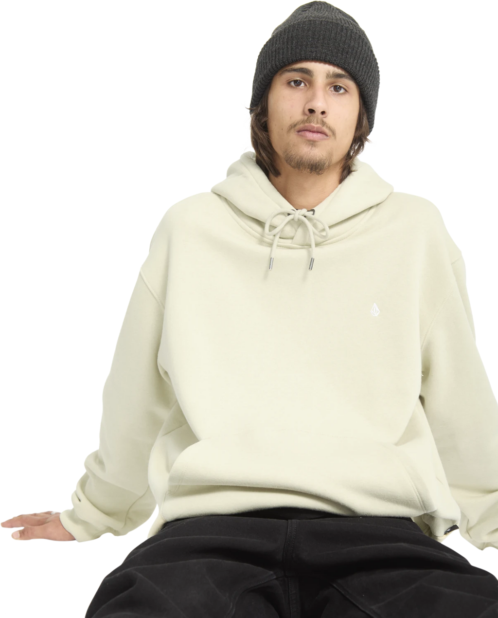 Volcom Single Stone sudadera con capucha hombre detail 3 | Light Beige