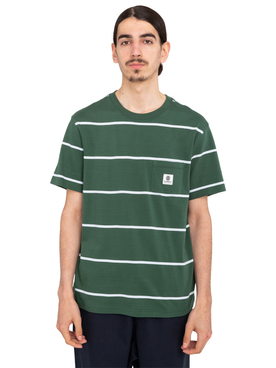 Element Skateboards Basic Pocket Kurzarm-T-Shirt – Garden Topiary Stripes