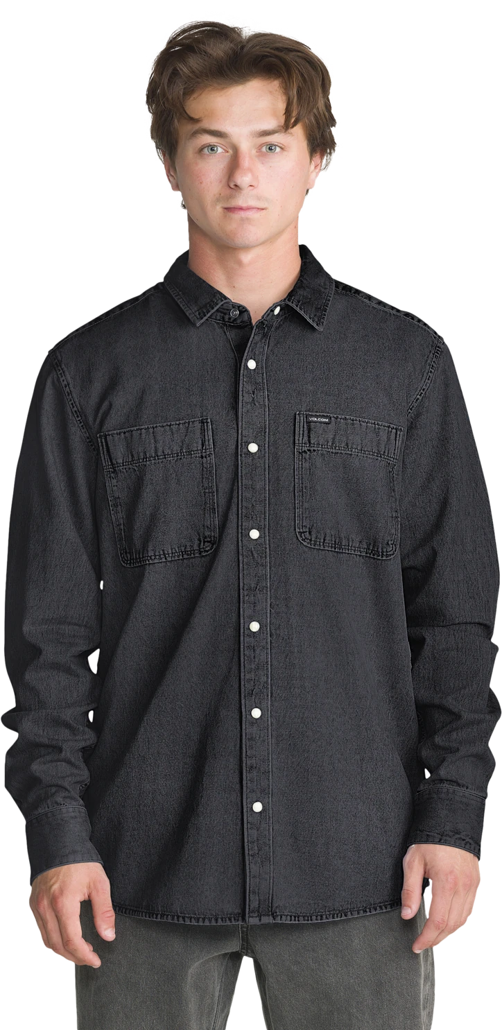 Volcom GOODWIN LS camisas hombre | New Black