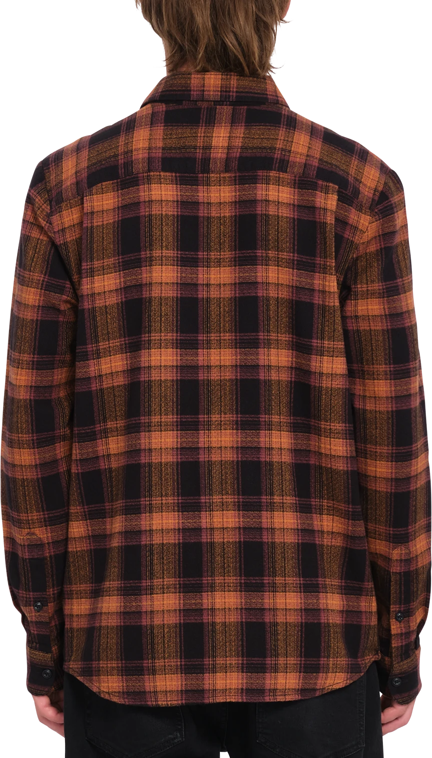 Volcom Baystone Flannel LS camisas hombre detail 1 | Black