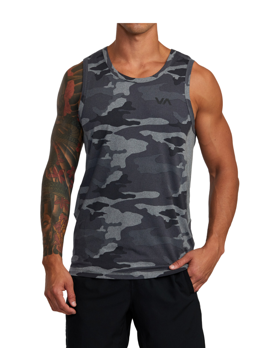 RVCA Sport Vent SL Tank Top - Camo | Collection_Zalando | Men's short sleeve t-shirts | Men's T-shirts | surfdevils.com