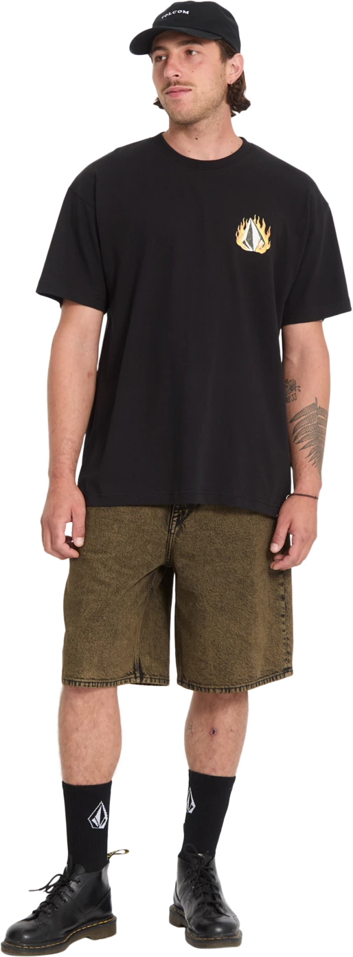 Volcom DOUBLE FANTASY LSE SST camiseta manga corta hombre detail 4 | BLACK
