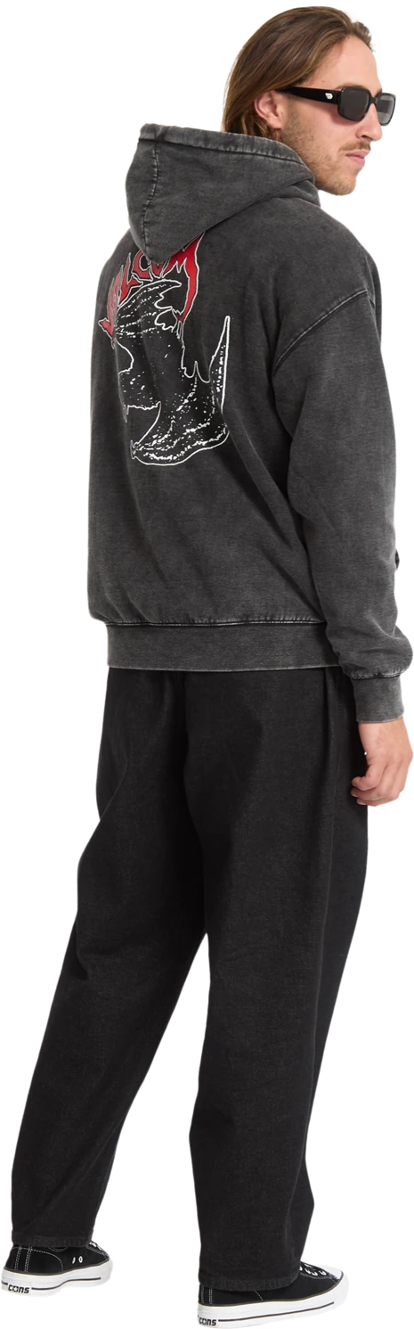 Volcom Nightwasher sudadera con capucha hombre detail 6 | Light Acid Black