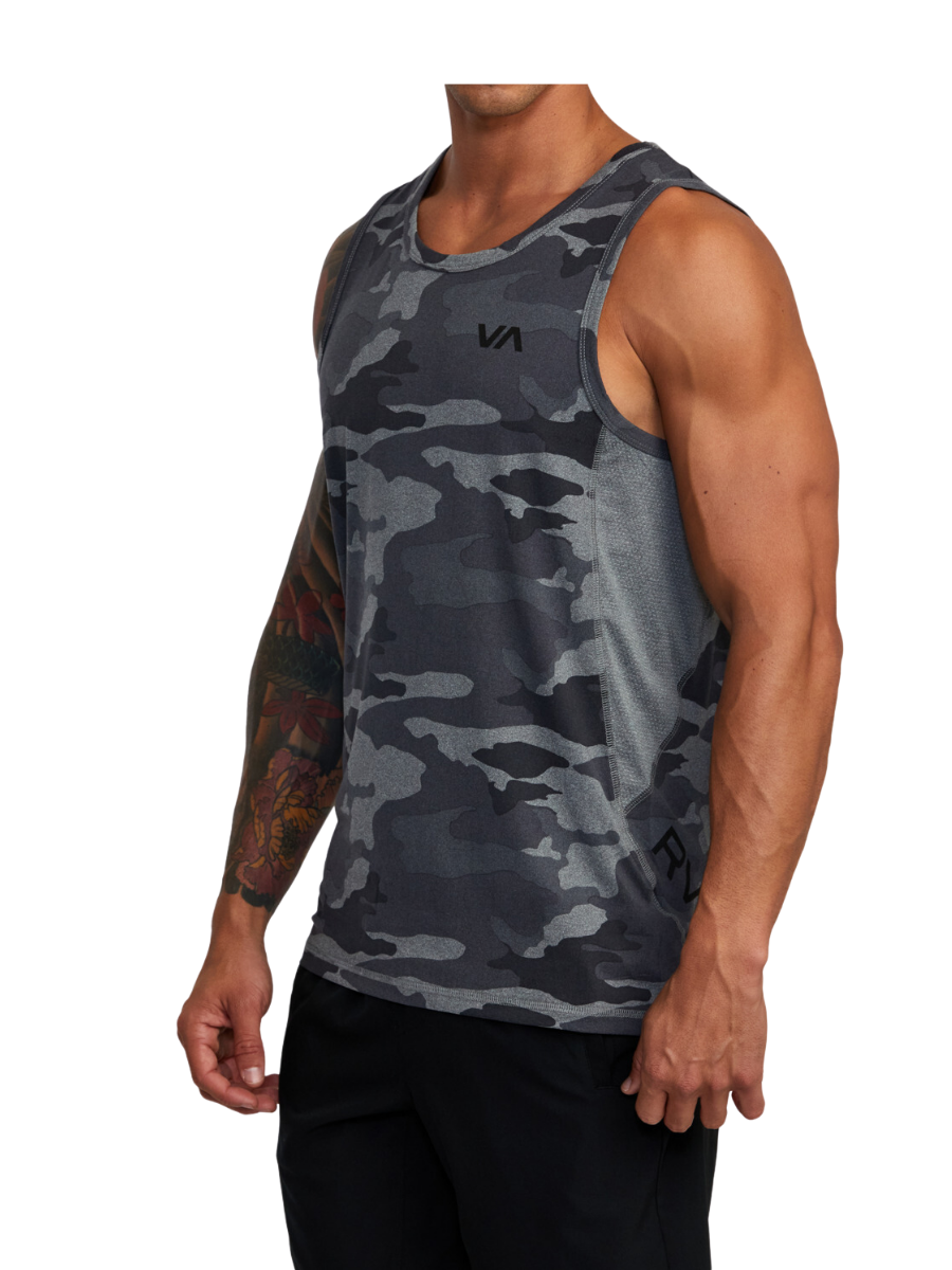 RVCA Sport Vent SL Tank Top - Camo | Collection_Zalando | Men's short sleeve t-shirts | Men's T-shirts | surfdevils.com