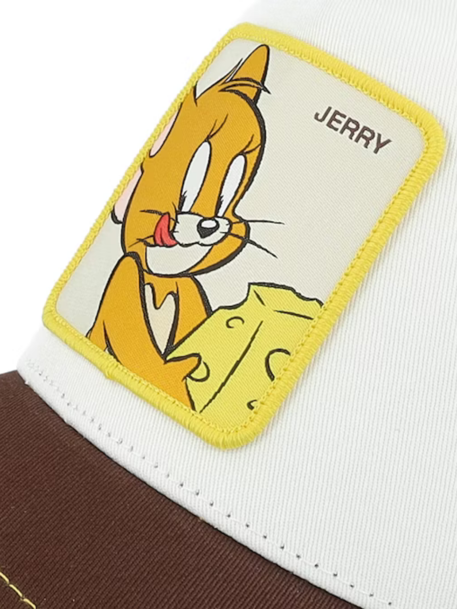 Cappellino Trucker Jerry di Capslab x Looney Tunes (Tom &amp; Jerry) - Bianco/Marrone