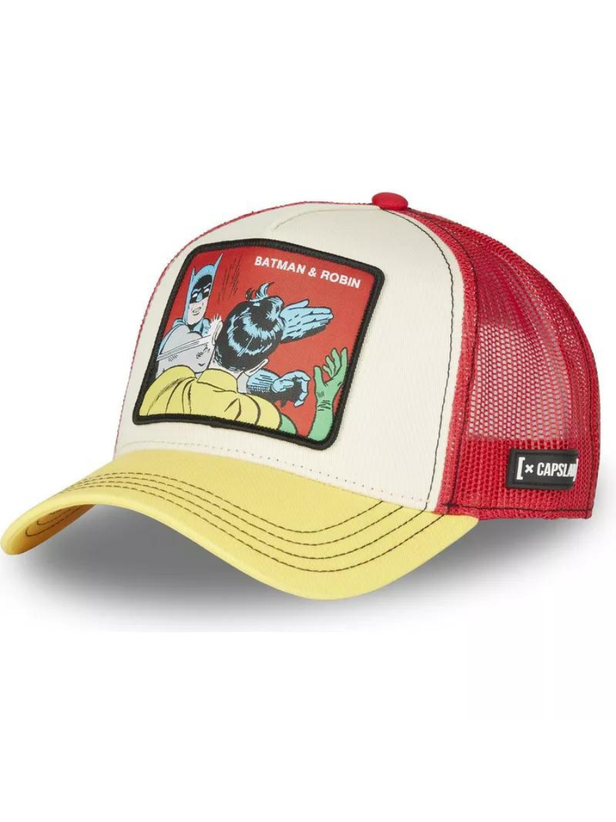 Capslab x DC Comics Trucker Cap (Batman &amp; Robin) – Rot/Grau/Gelb