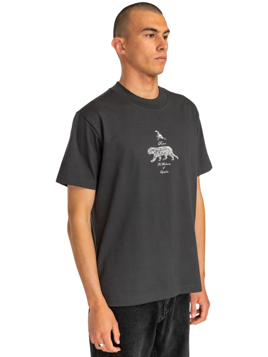 RVCA Tiger Style T-Shirt - Washed Black | surfdevils.com