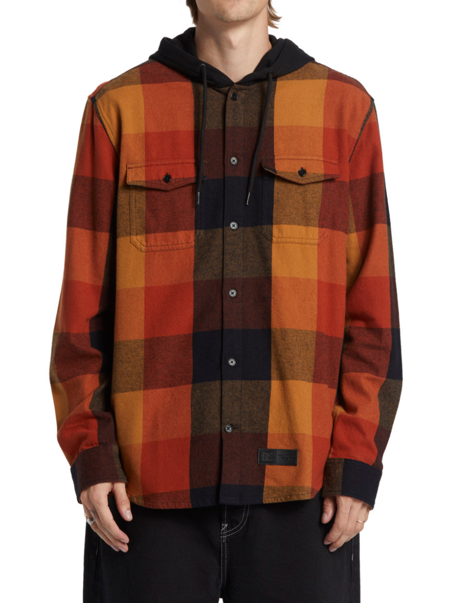 DC Shoes Rucktus Chemise à capuche - noir/ar.spice/chipmunk plaid