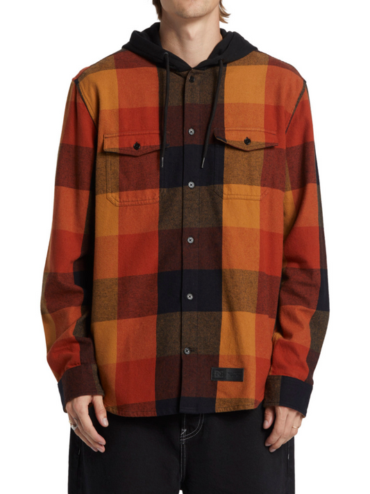 Camisa con capucha DC Shoes Rucktus - black/ar.spice/chipmunk plaid