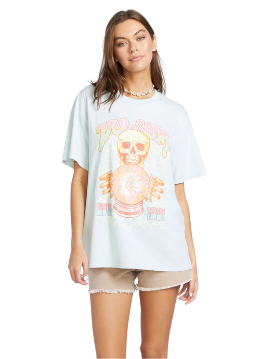 Women's short sleeve t-shirts | Volcom Stones Throw Girl's T-Shirt - Chlorine