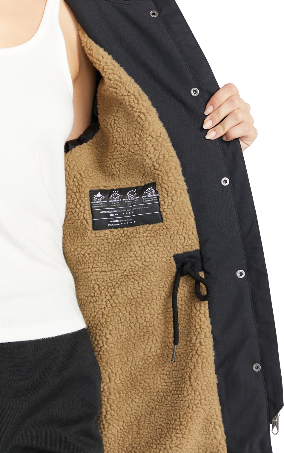 Volcom WALK ON BY 5K PARKA chaquetas y abrigos mujer detail 3 | Black