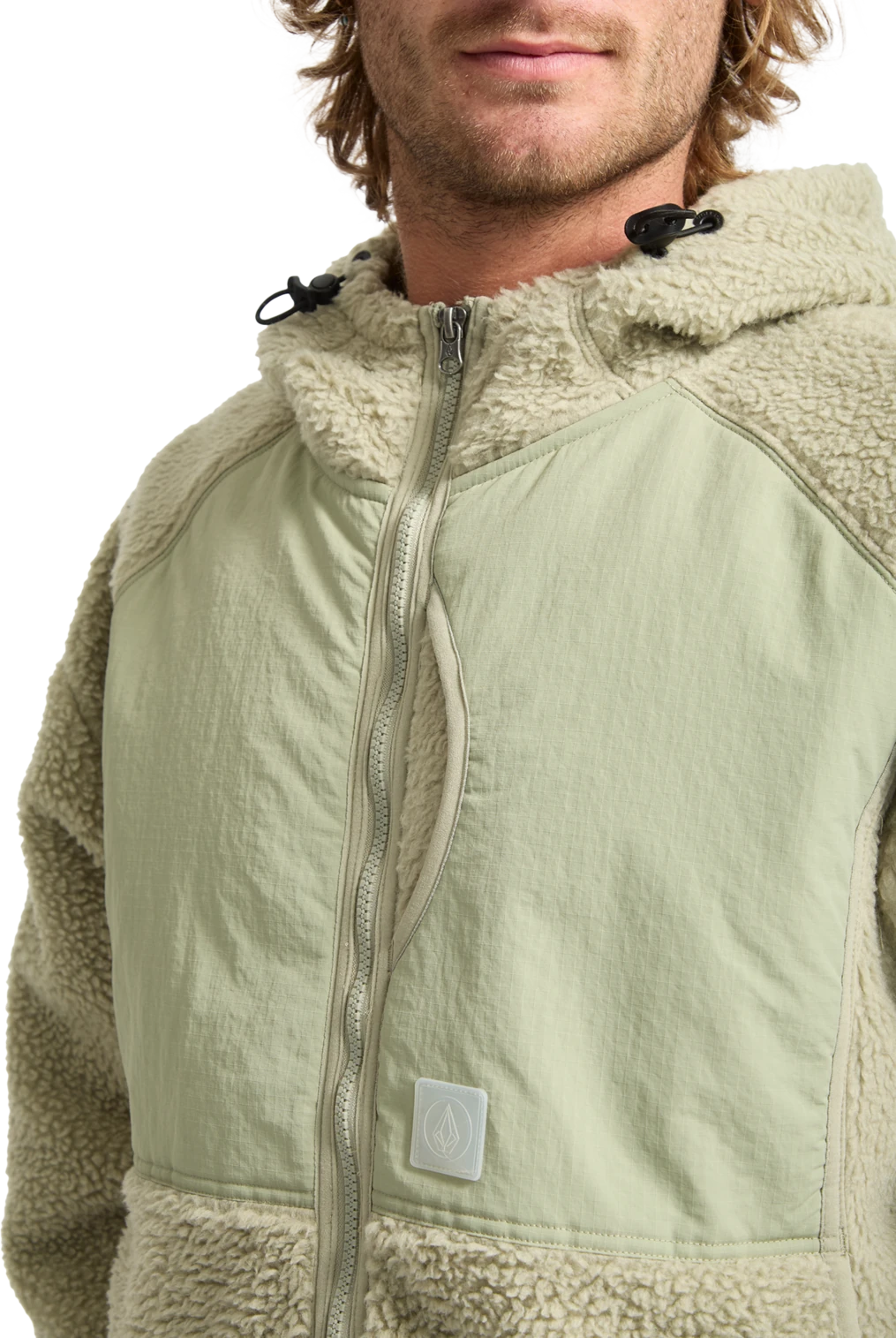 Volcom Nomaa Sherpa sudadera con capucha hombre detail 2 | Green Tea
