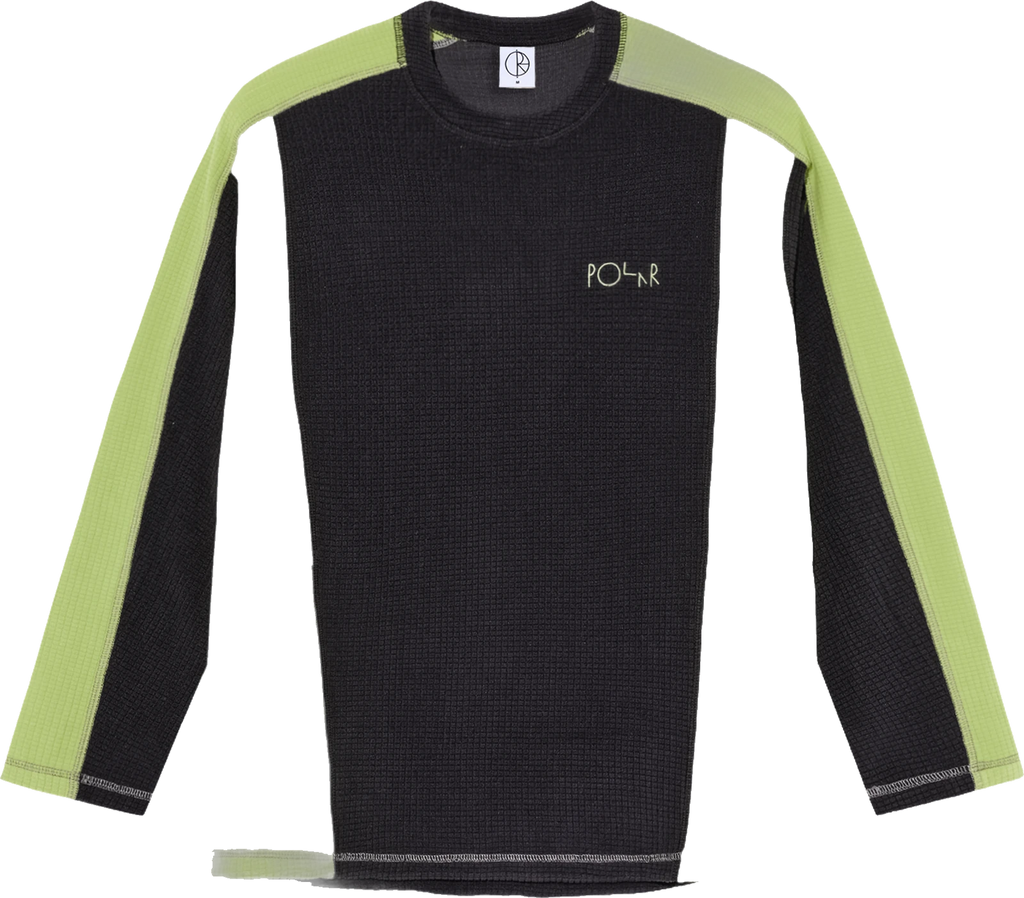 Polar Skate Co. Polar Skate Co. Grid Fleece Sweater - Black/Chartreuse sudadera hombre | Black/Chartreuse
